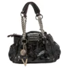 Versace Burgundy Patent Croc Embossed Leather Chain Satchel For Women