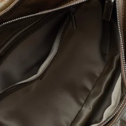 Versace Metallic Gold/Cream Signature Canvas And Leather Shoulder Bag For Women -Versace Official Website luxury women versace used handbags p519706 002