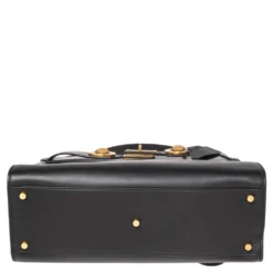 Versace Black Leather Icon Top Handle Bag For Women -Versace Official Website luxury women versace used handbags p520881 001
