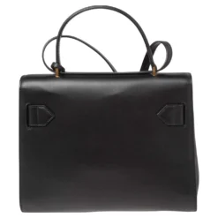 Versace Black Leather Icon Top Handle Bag For Women -Versace Official Website luxury women versace used handbags p520881 009