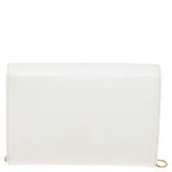 Versace White Leather Medusa Chain Clutch For Women -Versace Official Website luxury women versace used handbags p526433 007