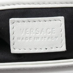 Versace White Leather Medusa Chain Clutch For Women -Versace Official Website luxury women versace used handbags p526433 008