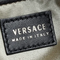 Versace Black Snakeskin Leather Shoulder Bag For Women -Versace Official Website luxury women versace used handbags p527904 002