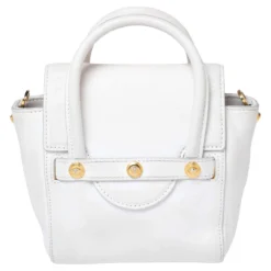 Versace White Leather Mini Signature Top Handle Bag For Women -Versace Official Website luxury women versace used handbags p534376 008