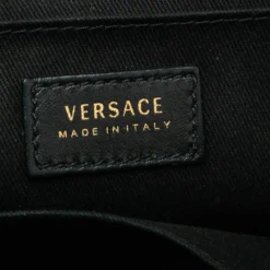 Versace Black Quilted Leather Icon Shoulder Bag For Women -Versace Official Website luxury women versace used handbags p534603 012