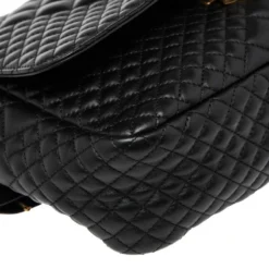 Versace Black Quilted Leather Icon Shoulder Bag For Women -Versace Official Website luxury women versace used handbags p534603 1636814314 014