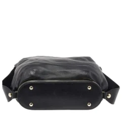 Versace Black Leather Shoulder Bag For Women -Versace Official Website luxury women versace used handbags p542420 004