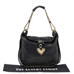 Versace Black Leather Shoulder Bag For Women -Versace Official Website luxury women versace used handbags p542420 011