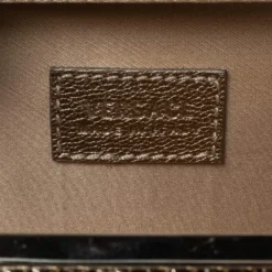 Versace Gold Karung Leather Crystal Flap Clutch For Women -Versace Official Website luxury women versace used handbags p542835 004