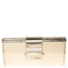 Versace Gold Karung Leather Crystal Flap Clutch For Women