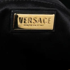 Versace Black Fabric And Leather Trim Snap Out Of It Satchel For Women -Versace Official Website luxury women versace used handbags p543131 003