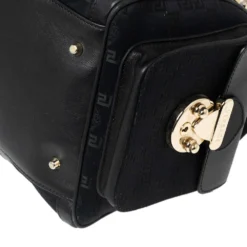 Versace Black Fabric And Leather Trim Snap Out Of It Satchel For Women -Versace Official Website luxury women versace used handbags p543131 011