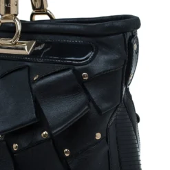 Versace Black Leather Vanitas Shopping Tote For Women -Versace Official Website luxury women versace used handbags p54752 006