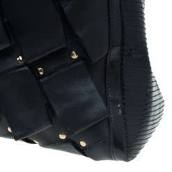 Versace Black Leather Vanitas Shopping Tote For Women -Versace Official Website luxury women versace used handbags p54752 009