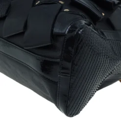 Versace Black Leather Vanitas Shopping Tote For Women -Versace Official Website luxury women versace used handbags p54752 011