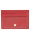 Versace Red Leather Medusa Card Case For Women