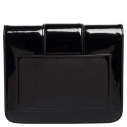 Versace Black Patent Leather Young Medusa Chain Crossbody Bag For Women -Versace Official Website luxury women versace used handbags p562170 010