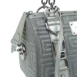 Versace Metallic Leather Quilted Snap Out Of It Bag For Women -Versace Official Website luxury women versace used handbags p5652 010