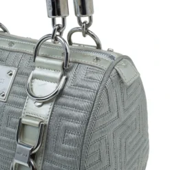 Versace Metallic Leather Quilted Snap Out Of It Bag For Women -Versace Official Website luxury women versace used handbags p5652 011