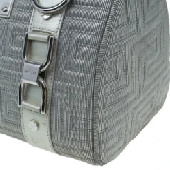 Versace Metallic Leather Quilted Snap Out Of It Bag For Women -Versace Official Website luxury women versace used handbags p5652 014