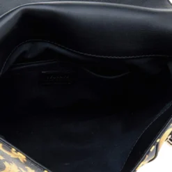 Versace Black/Yellow Barocco Print Medusa Crossbody Bag For Women -Versace Official Website luxury women versace used handbags p566041 001