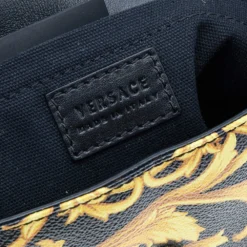 Versace Black/Yellow Barocco Print Medusa Crossbody Bag For Women -Versace Official Website luxury women versace used handbags p566041 002