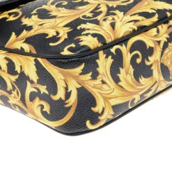 Versace Black/Yellow Barocco Print Medusa Crossbody Bag For Women -Versace Official Website luxury women versace used handbags p566041 005