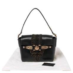 Versace Black Leather D Signature Medusa Shoulder Bag For Women -Versace Official Website luxury women versace used handbags p566531 009