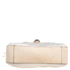 Versace Silver/Beige Woven Leather And Suede Medusa Fringe Shoulder Bag For Women -Versace Official Website luxury women versace used handbags p567315 008