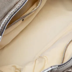 Versace Silver/Beige Woven Leather And Suede Medusa Fringe Shoulder Bag For Women -Versace Official Website luxury women versace used handbags p567315 012