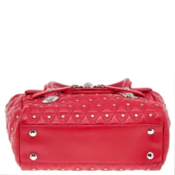 Versace Red Leather Small Medusa Medallion Tote For Women -Versace Official Website luxury women versace used handbags p569249 004