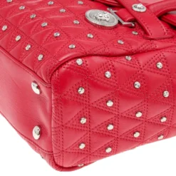 Versace Red Leather Small Medusa Medallion Tote For Women -Versace Official Website luxury women versace used handbags p569249 006