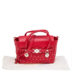 Versace Red Leather Small Medusa Medallion Tote For Women -Versace Official Website luxury women versace used handbags p569249 010
