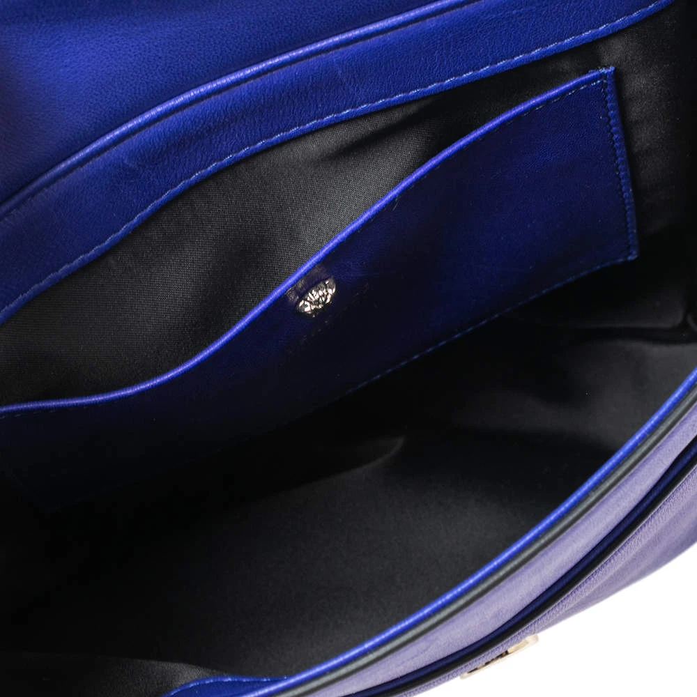 Versace Blue Leather Medusa Flap Top Handle Bag For Women 7 Versace Blue Leather Medusa Flap Top Handle Bag For Women - Image 7