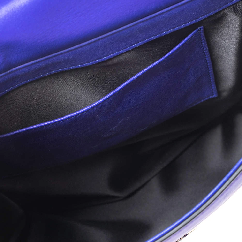 Versace Blue Leather Medusa Flap Top Handle Bag For Women 8 Versace Blue Leather Medusa Flap Top Handle Bag For Women - Image 8