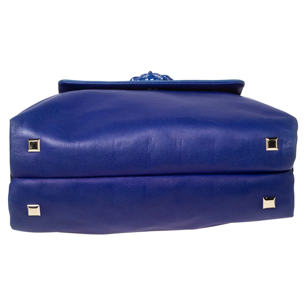 Versace Blue Leather Medusa Flap Top Handle Bag For Women 6 Versace Blue Leather Medusa Flap Top Handle Bag For Women - Image 6
