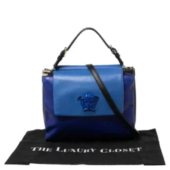 Versace Blue Leather Medusa Flap Top Handle Bag For Women 22 Versace Blue Leather Medusa Flap Top Handle Bag For Women -Versace Official Website luxury women versace used handbags p569988 013