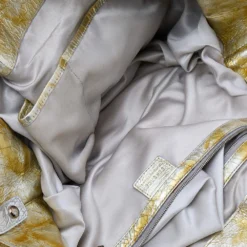 Versace Gold/Silver Leather Satchel For Women -Versace Official Website luxury women versace used handbags p570660 002