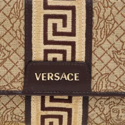Versace Beige/Brown Medusa Canvas And Leather Continental Wallet For Women -Versace Official Website luxury women versace used handbags p571237 001