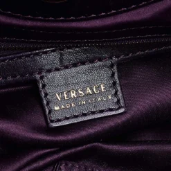 Versace Purple Eel And Patent Leather Hobo For Women -Versace Official Website luxury women versace used handbags p573070 003