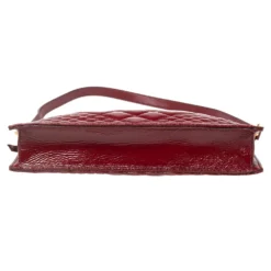 Versace Red Quilted Patent Leather Crossbody Bag For Women -Versace Official Website luxury women versace used handbags p574798 003