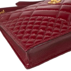 Versace Red Quilted Patent Leather Crossbody Bag For Women -Versace Official Website luxury women versace used handbags p574798 004
