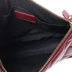 Versace Red Quilted Patent Leather Crossbody Bag For Women -Versace Official Website luxury women versace used handbags p574798 011