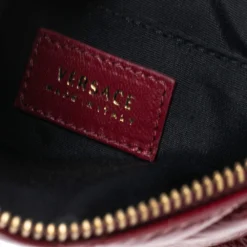 Versace Red Quilted Patent Leather Crossbody Bag For Women -Versace Official Website luxury women versace used handbags p574798 012