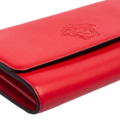 Versace Red Leather Flap Wallet On Chain For Women -Versace Official Website luxury women versace used handbags p574806 007