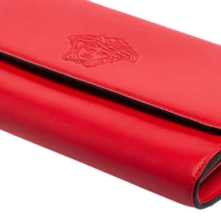 Versace Red Leather Flap Wallet On Chain For Women -Versace Official Website luxury women versace used handbags p574806 008