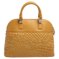 Versace Beige Quilted Leather Athena Vanitas Satchel For Women -Versace Official Website luxury women versace used handbags p575318 007