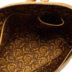 Versace Beige Quilted Leather Athena Vanitas Satchel For Women -Versace Official Website luxury women versace used handbags p575318 013