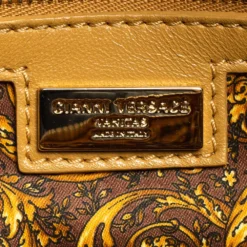 Versace Beige Quilted Leather Athena Vanitas Satchel For Women -Versace Official Website luxury women versace used handbags p575318 014