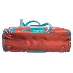 Versace Multicolor Floral Print Fabric And Croc Embossed Leather Flap Tote For Women -Versace Official Website luxury women versace used handbags p580375 006